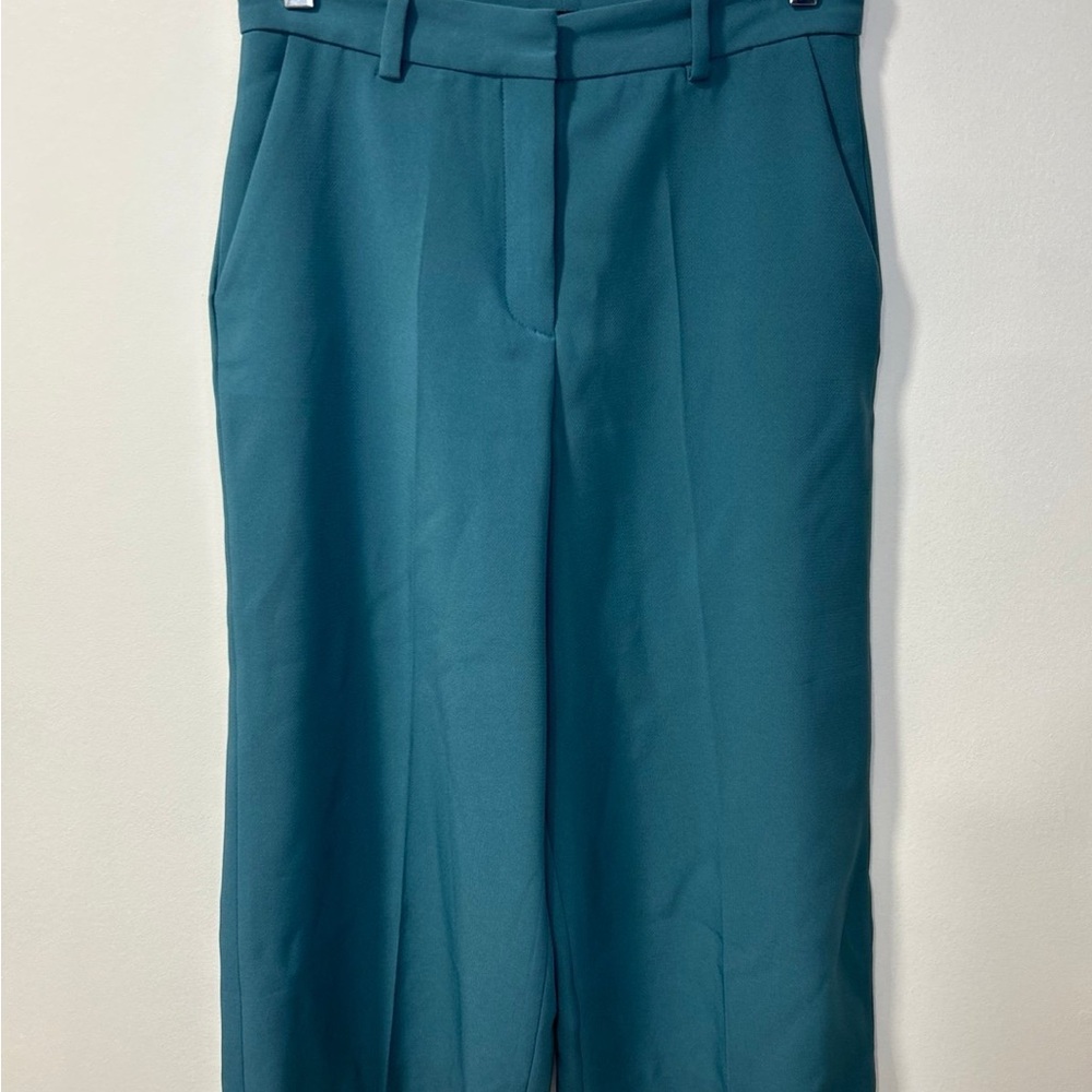 Zara Basic Cropped Teal Trouser Pants